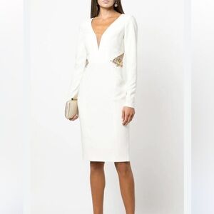NWT Marchesa Notte Ivory Cutout Embellished Dress - Size 4